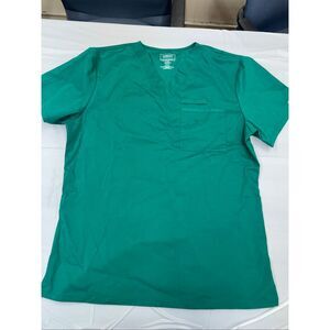 Cherokee Mens Hunter Green Short Sleeve Scrub Top Size Medium